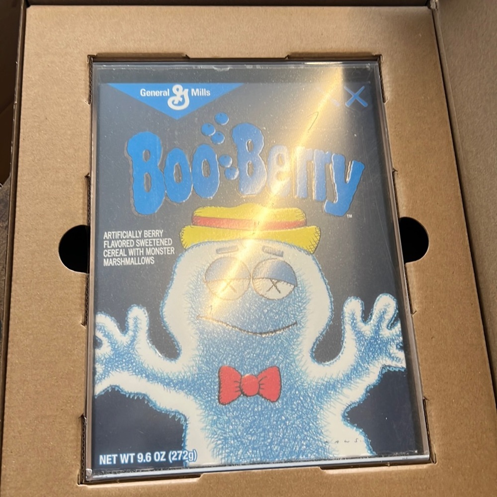 Kaws One BooBerry Cereal box new